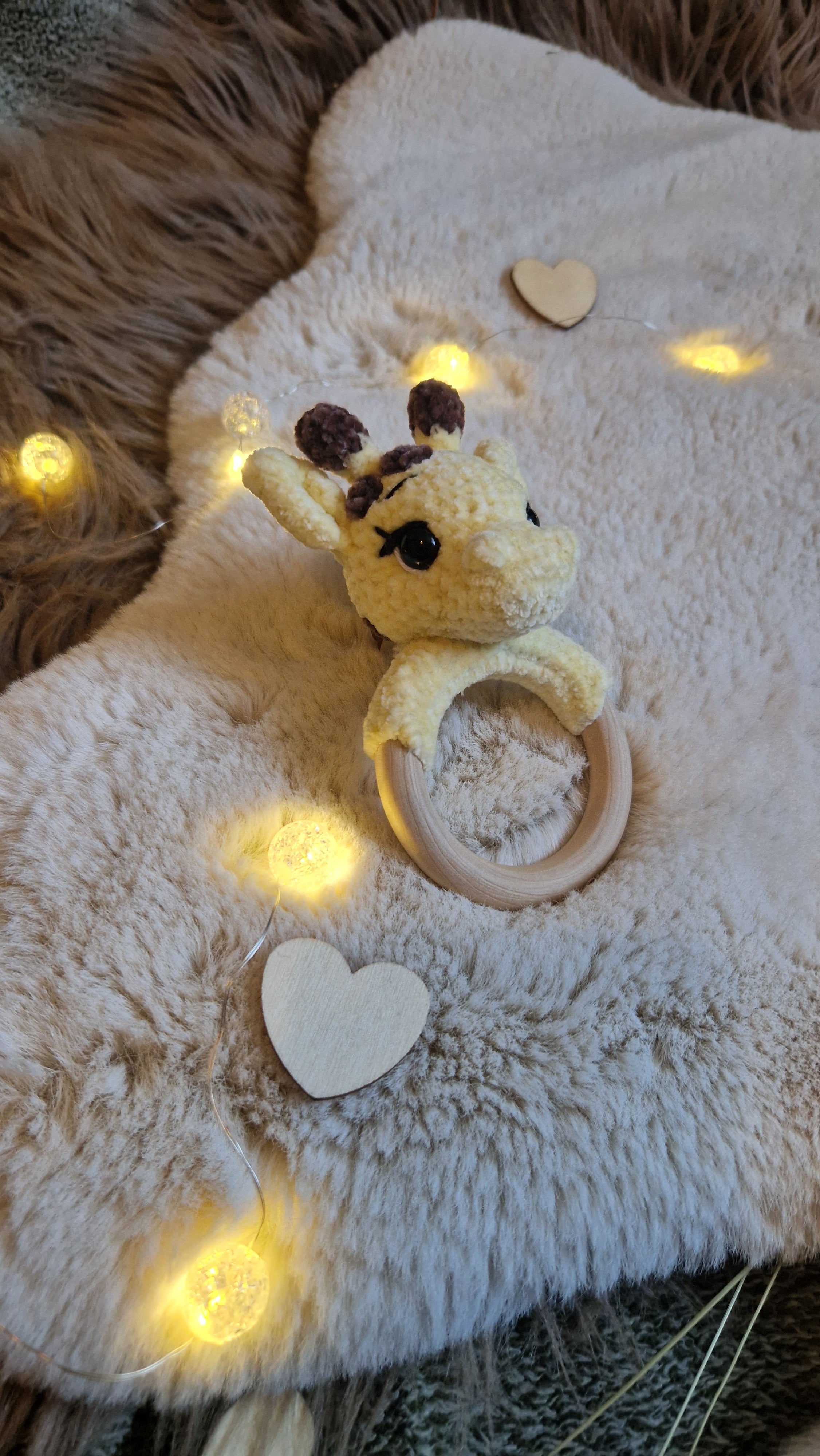 Babyrassel | gehäkelte Rassel | Giraffe „Gesa"