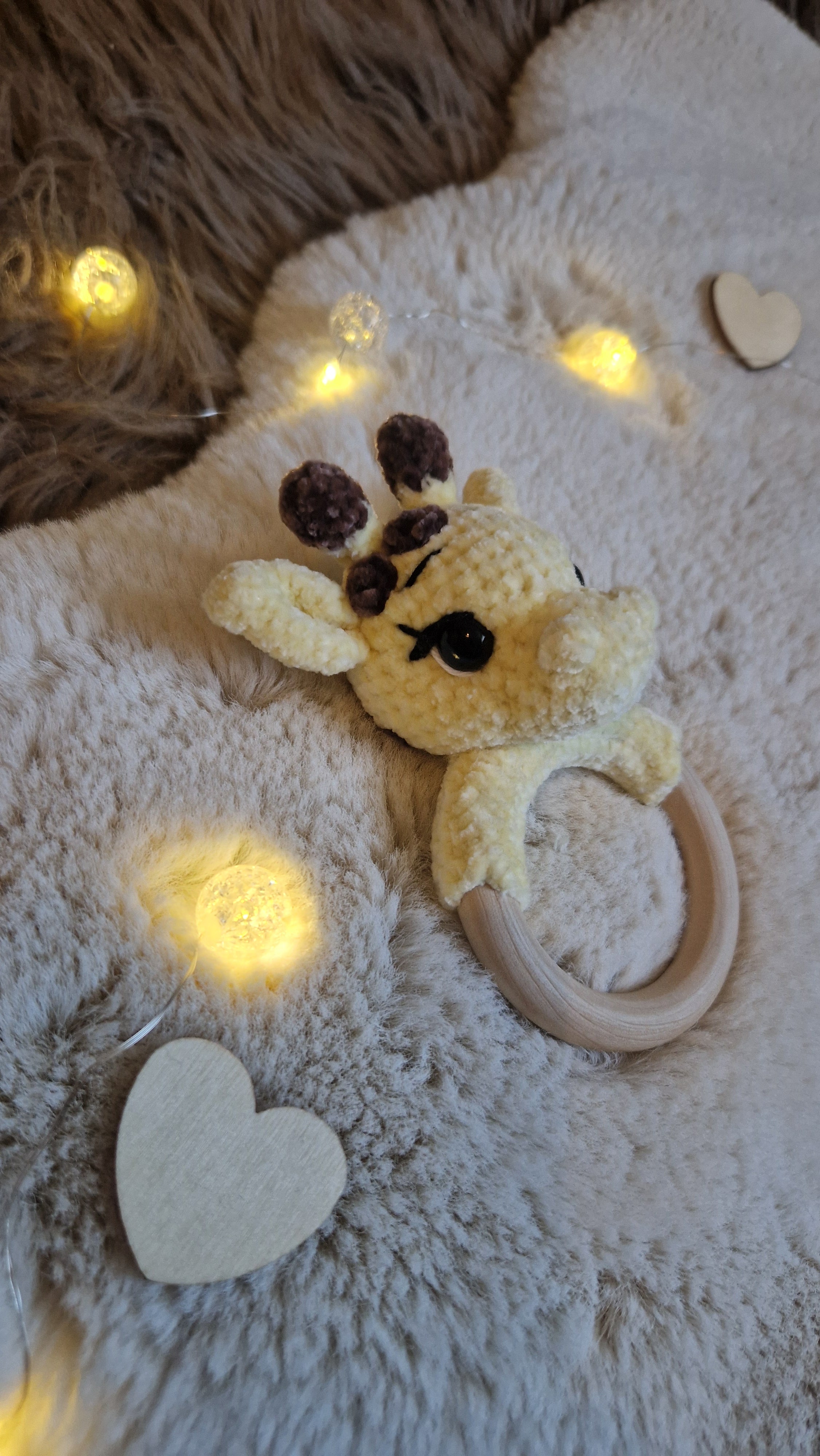 Babyrassel | gehäkelte Rassel | Giraffe „Gesa"