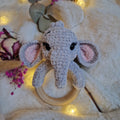 Babyrassel | gehäkelte Rassel | Elefant „Nino"