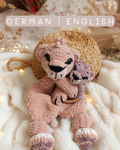 Crochet pattern lion Koru cuddly toy & rattle